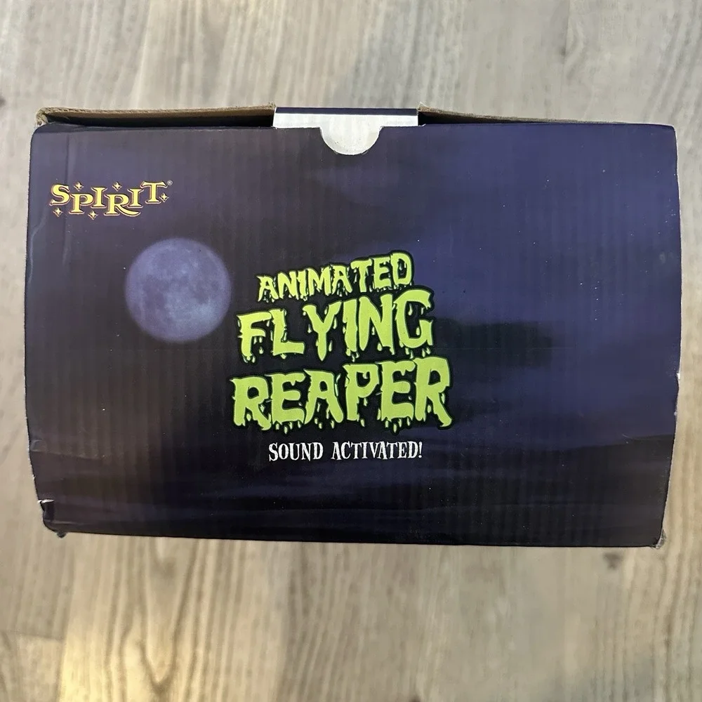 Halloween Animated Reaper Moving WingsFlashing Eyes Spooky Decoration Parts Read